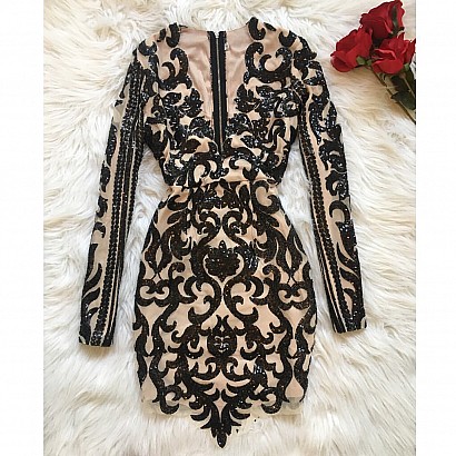 Black sequinned dress